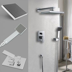 amzdeal 8 inch wall mount chrome handheld shower b00g2x02kw