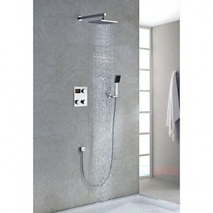 ltyu faucets contemporary 8 inch thermostatic led showerhead b0166ew6qe