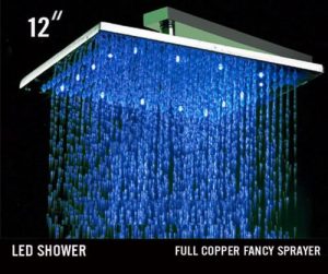 Hai Lighting Luxury 12 Inch LED Brass Square Showerhead