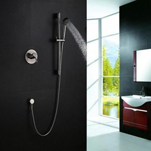 contemporary nickel brushed wall mount sliding with hand shower b0141xujio