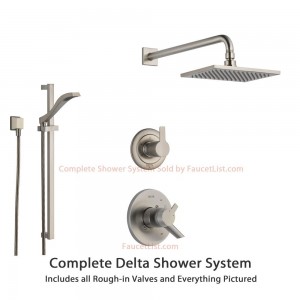 delta faucet compel stainless dual rain showerhead ss176182ss