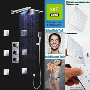 weiyuan thermostatic 10 inch 7 colors led square rainfall and massage spray jets b0142a49r8