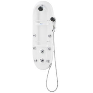 aston 6 jet acrylic shower panel white spap120