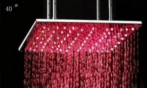 hai lighting 40 inch led brushed stainless water rain showerhead