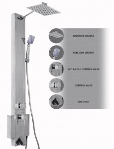 akdy 48 inch stainless wall panel rainfall shower 3315 37