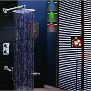baqi wall mounted thermostatic bathroom led 3 colors rainfall b0162d36gs