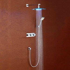 faucet shangdefeng modern chrome finish led wall mount shower set b0160ni2ua