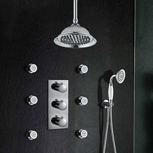 faucetdiaosi 8 inch 3 handle thermostatic shower b0160o81ms