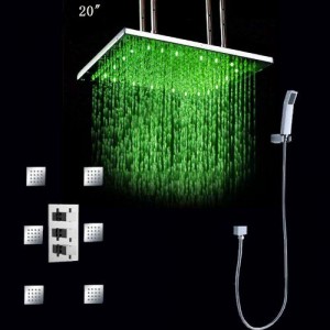 fontana showers 20 inch ceiling stainless shower bst led0522c 20