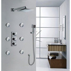 hh faucets led wall mounted chrome rainfall shower b01631z392
