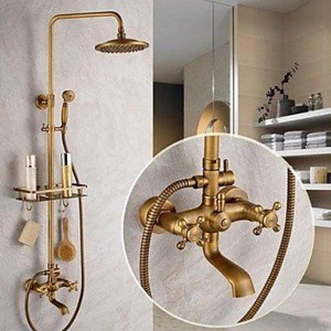 qqi faucet 8 inch antique brass tub handshower b0165h2aao