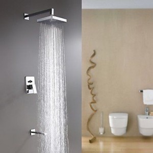 qqi faucet chrome wall mount rain shower b0165h17x0