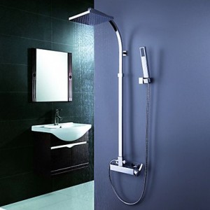 qw contemporary tub shower faucet with 8 inch shower head b016bc9ksi