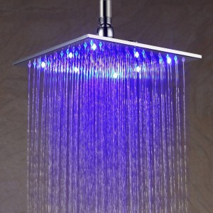 detroit bathware 12 inch led brushed nickel brass shower hj5568