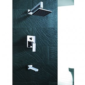 qw wall mount contemporary chrome rain shower faucet b016bc64pk