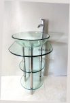 pedesta glass shelves vanity stand & faucet