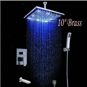 Detroit Bathware SFDWE2 Yanksmart Luxury 10" LED Wall Mounted Rain Shower