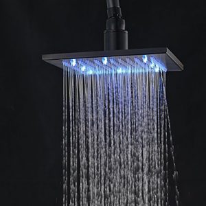 Rozin 8 Inch LED Light Oil Rubbed Bronze Rainfall Shower R0912