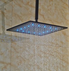Rozin LED Light 16 Inch Ceiling Mount Rainfall Shower R110825