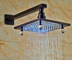 Senlesen 8 Inch Wall Mount LED Crystal Handheld Shower 22