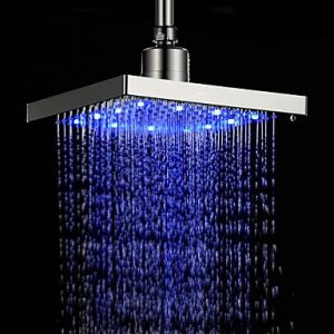 Sprinkle Faucets 8 Inch Color Changing LED Light Brass Showerhead