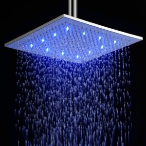 LightInTheBox 12 Inch Wall Mount LED Color Changing Chrome Brass Showerhead