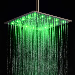 Lightinthebox 16 Inch Stainless Steel LED Light Rainfall Showerhead 172072ff