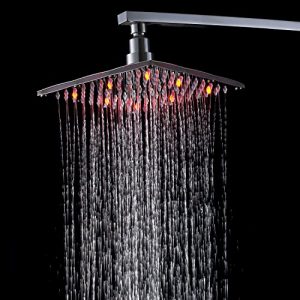 Rozinsanitary 16 inch LED Colors Chrome Brass Rainfall Showerhead