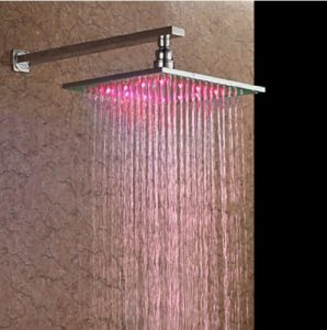 Rozinsanitary LED Changing Color Chrome Brass Rainfall Shower