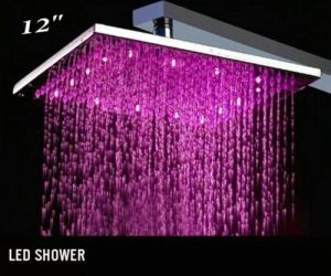 detroit bathware yanksmart 12 led rain stainless steel showerhead g45210