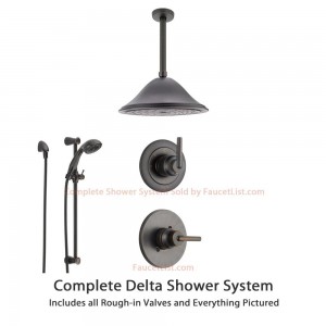 delta faucet trinsic ceiling mount rain showerhead ss145982rb