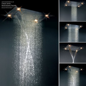 mintmall faucet led 4 function ultra luxury top spray showerhead
