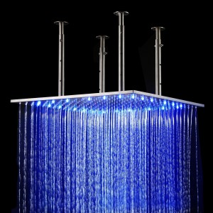 unknown 20 inch led brushed stainless rain showerhead