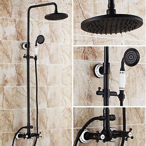 bathroom faucets 8 inch antique oil rubbed bronze finish two handles brass b0141v5rvu