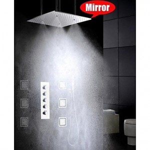 bathroom shower 20 inch atomizing and rainfall with 6 pcs big spa massage spray b0141vfcqk