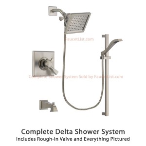 delta faucet 6 5 inch square rain showerhead dsp2249v
