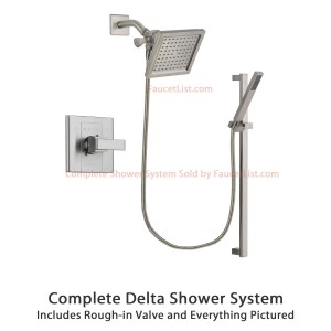 delta faucet 6 5 inch square rain showerhead dsp2356v