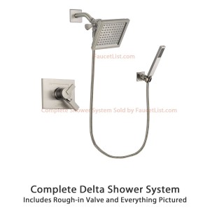 delta faucet 6 5 inch vero wall mount dual rain shower dsp2198v