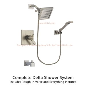 delta faucet arzo 6 5 inch square rain showerhead dsp2079v