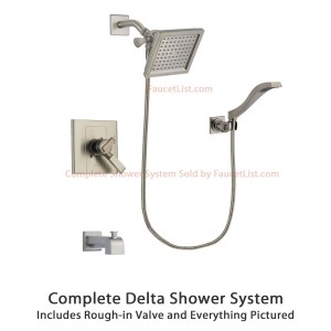delta faucet arzo 6 5 inch square rain showerhead-dsp2091v