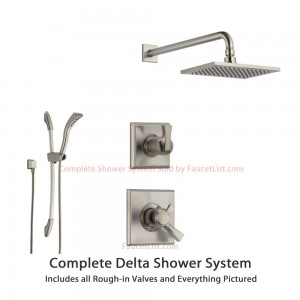 delta faucet dryden stainless dual rain showerhead ss175183ss
