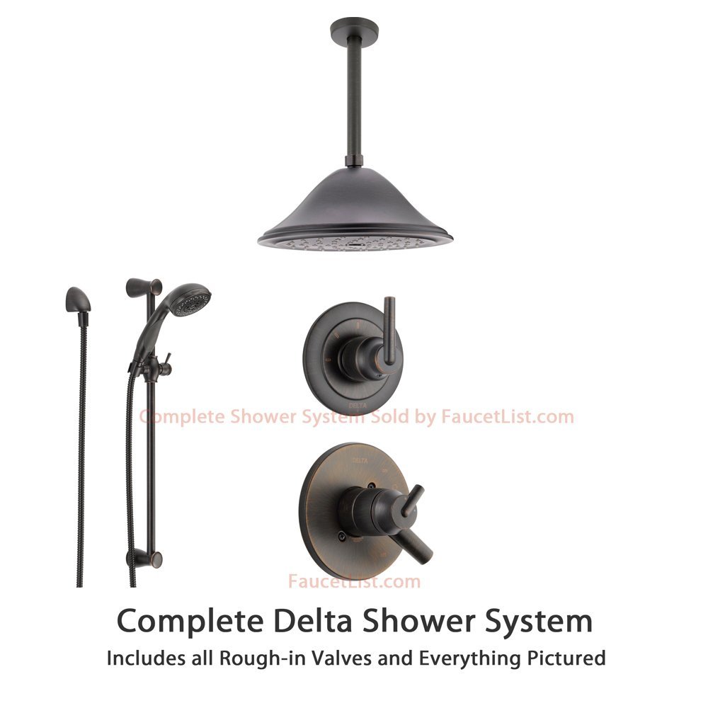 Delta Faucet Trinsic Ceiling Mount Rain Showerhead SS175982RB - Best ...