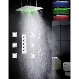 bathroom faucets 1158 20 inch led brushed showerhead b0141xqk00