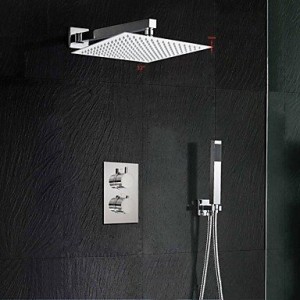 12 inch thermostatic mixer 300mm ultra thin waterfall shower and hand held b013wu7dgi