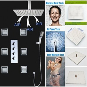 four handles 16 inch brushed air injection water saving 6 pcs massage spray jets b013wuj2su