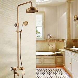 luci antique brass tub shower faucet with 8 inch shower b015h8n5s8