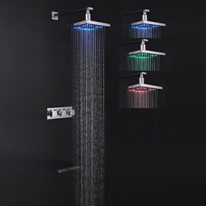 modern style chrome finish led wall mount shower faucet b013wu3vgo