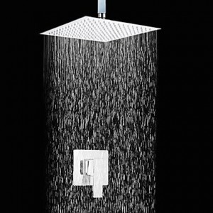 shower faucet 12 inch contemporary square chrome finish slim design b013wuczjs