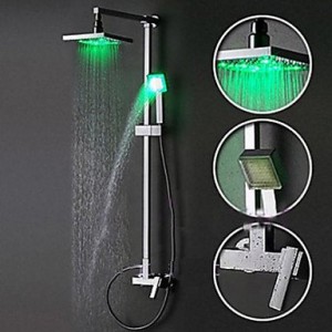 sup single handle contemporary color changing led shower faucet 8 inch b0154qob1s