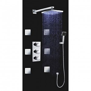 xzl triple handle square 8 inch led showerhead b015h5e134